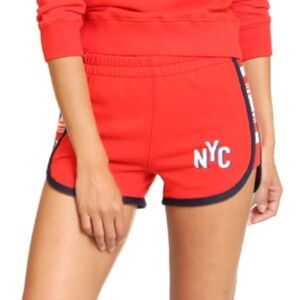 Mother Denim The Triple Running Mate Short Red NYC
